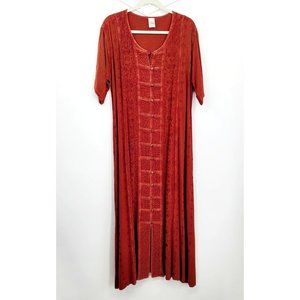 Vintage Holy Land Button Down Short Sleeve Embroidered Dress